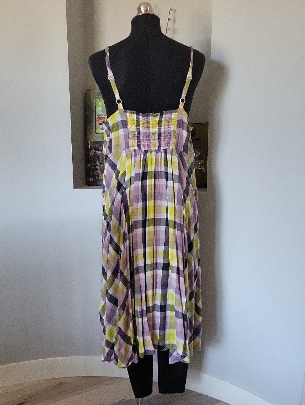 Torrid Multi Plaid Challis Button Front Midi Dress Size 1X - Picture 12 of 15